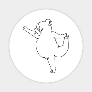 One Line English Bulldog Dancer Pose Magnet